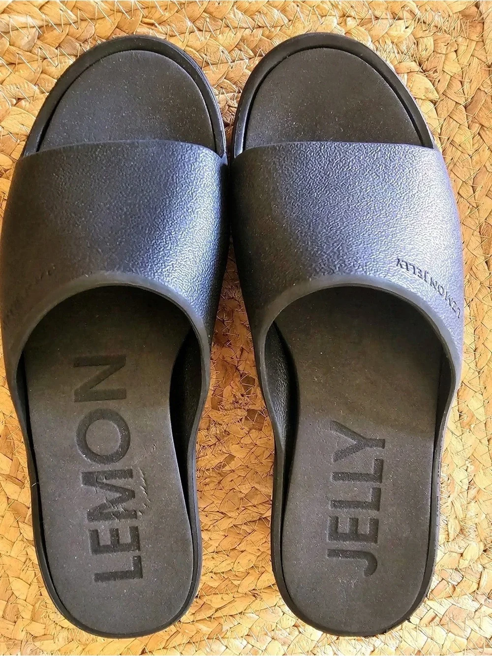 Lemon Jelly Black Platform Slide Sandals EU 38 NWOB Waterproof Chunky Comfort